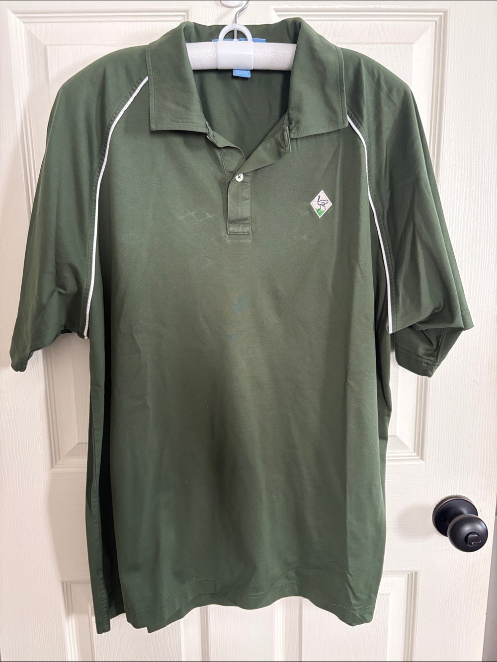 Fairway & Greene Dark Olive Polo with White Piping